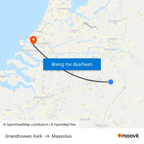 Griendtsveen, Kerk to Maassluis map