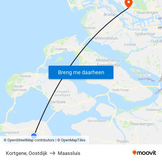 Kortgene, Oostdijk to Maassluis map
