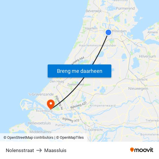 Nolensstraat to Maassluis map