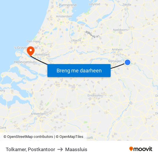 Tolkamer, Postkantoor to Maassluis map