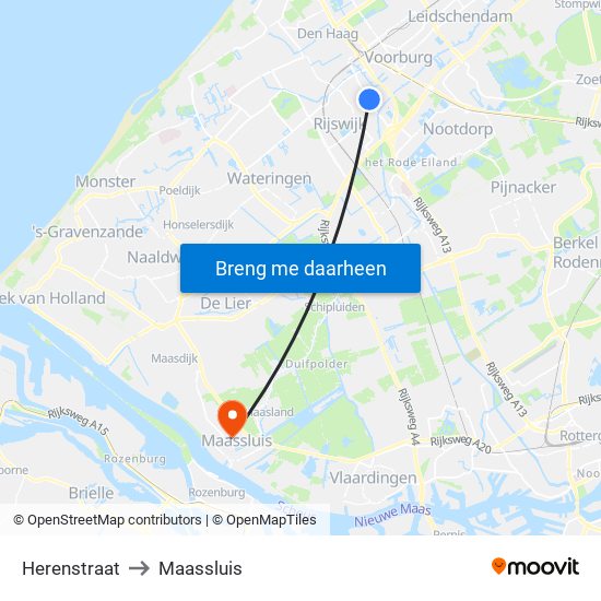 Herenstraat to Maassluis map