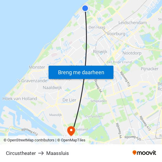 Circustheater to Maassluis map