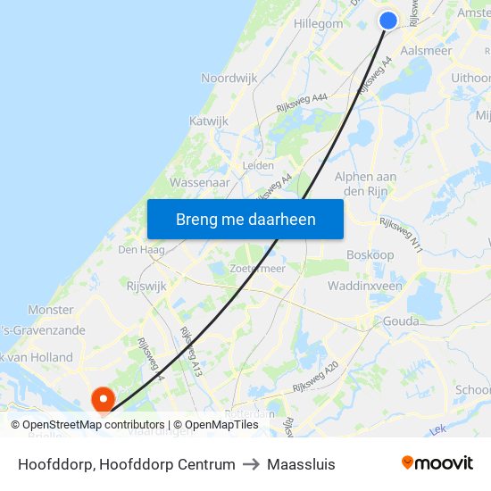 Hoofddorp, Hoofddorp Centrum to Maassluis map