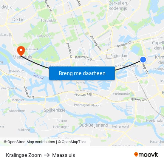 Kralingse Zoom to Maassluis map