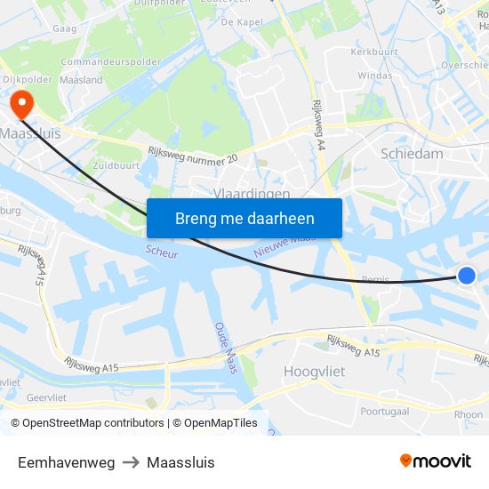 Eemhavenweg to Maassluis map