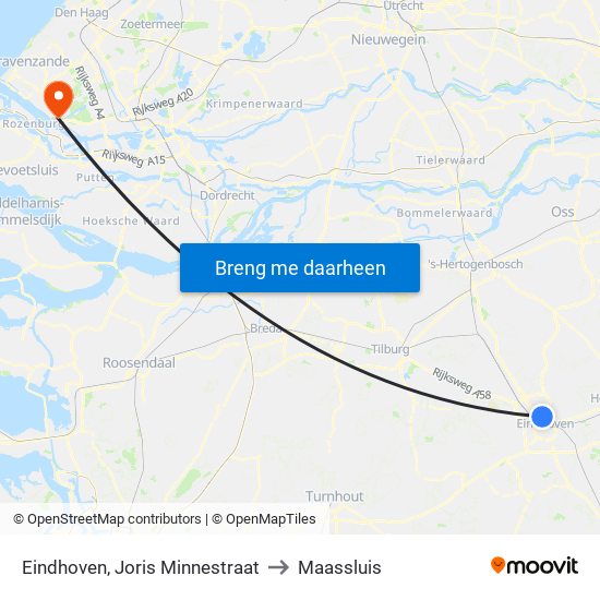 Eindhoven, Joris Minnestraat to Maassluis map