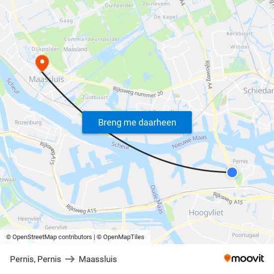 Pernis, Pernis to Maassluis map
