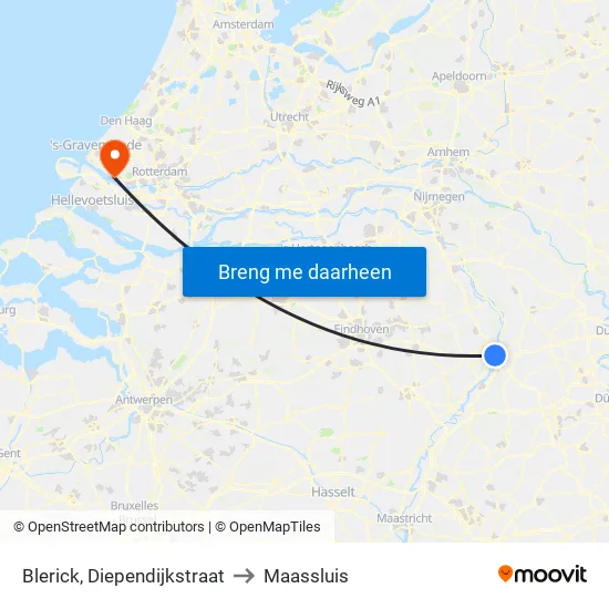 Blerick, Diependijkstraat to Maassluis map
