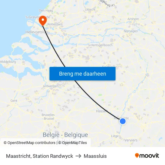 Maastricht, Station Randwyck to Maassluis map