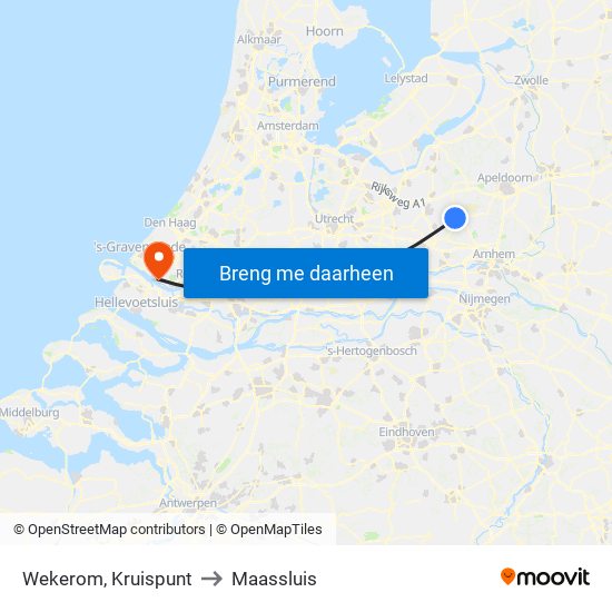 Wekerom, Kruispunt to Maassluis map