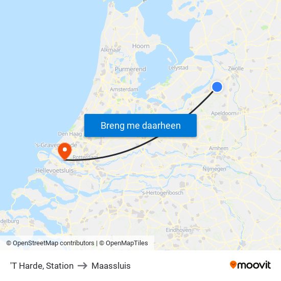 'T Harde, Station to Maassluis map