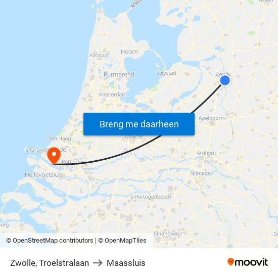 Zwolle, Troelstralaan to Maassluis map