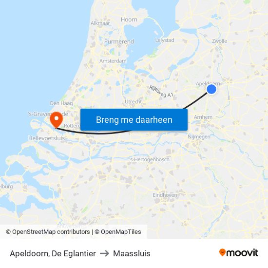Apeldoorn, De Eglantier to Maassluis map