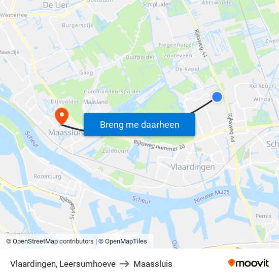 Vlaardingen, Leersumhoeve to Maassluis map