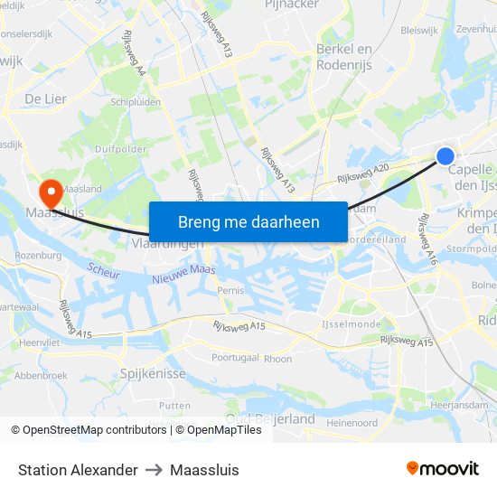 Station Alexander to Maassluis map