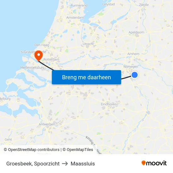 Groesbeek, Spoorzicht to Maassluis map