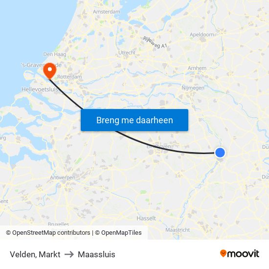 Velden, Markt to Maassluis map