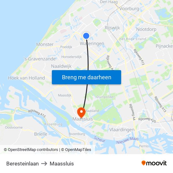 Beresteinlaan to Maassluis map