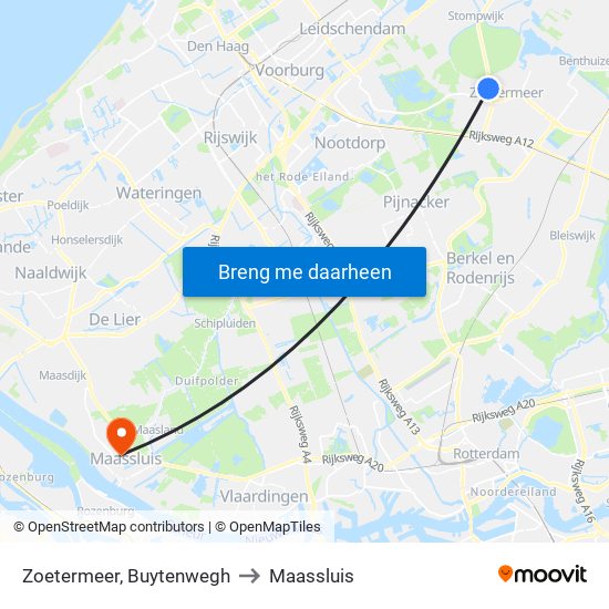 Zoetermeer, Buytenwegh to Maassluis map