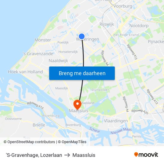 'S-Gravenhage, Lozerlaan to Maassluis map