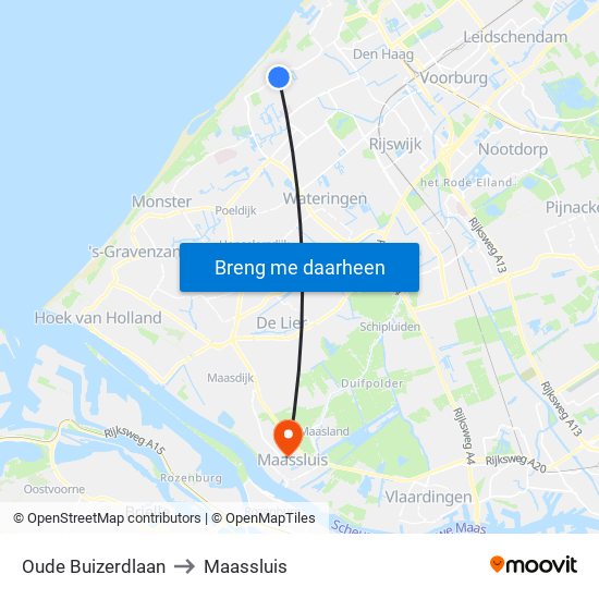 Oude Buizerdlaan to Maassluis map