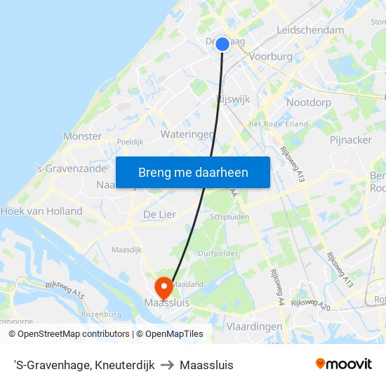 'S-Gravenhage, Kneuterdijk to Maassluis map