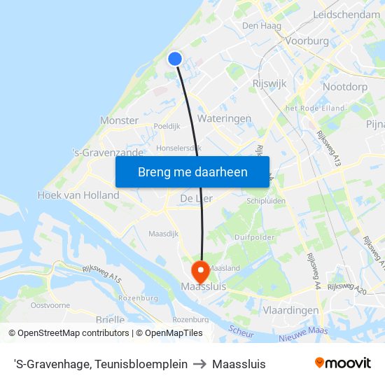 'S-Gravenhage, Teunisbloemplein to Maassluis map