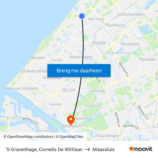 'S-Gravenhage, Cornelis De Wittlaan to Maassluis map