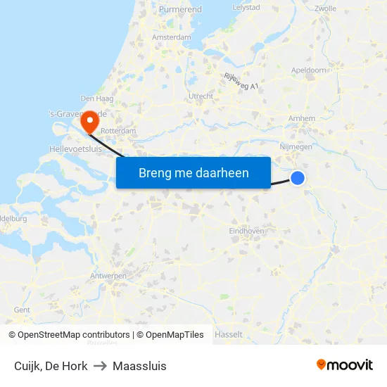Cuijk, De Hork to Maassluis map