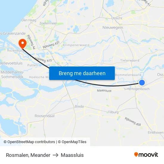 Rosmalen, Meander to Maassluis map
