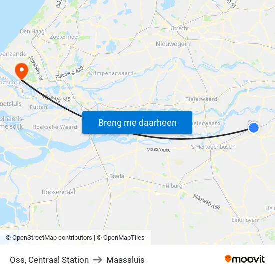 Oss, Centraal Station to Maassluis map