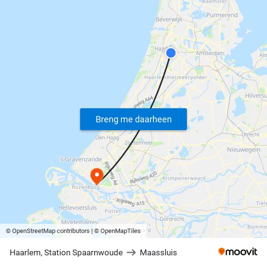 Haarlem, Station Spaarnwoude to Maassluis map