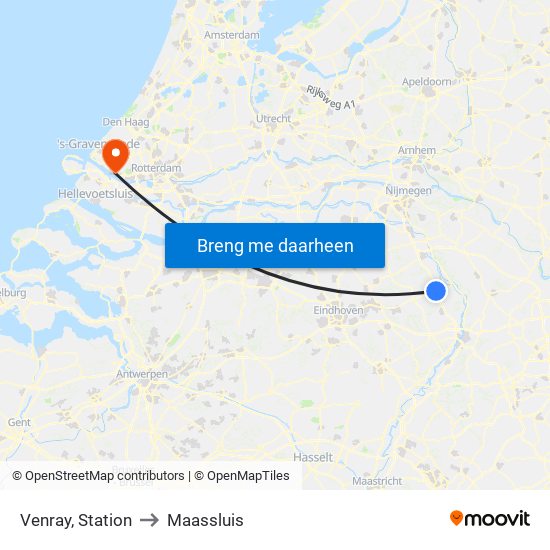 Venray, Station to Maassluis map