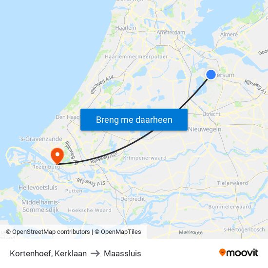 Kortenhoef, Kerklaan to Maassluis map