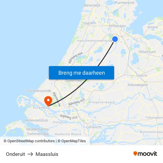 Onderuit to Maassluis map