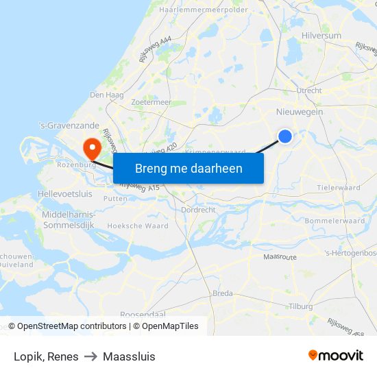 Lopik, Renes to Maassluis map