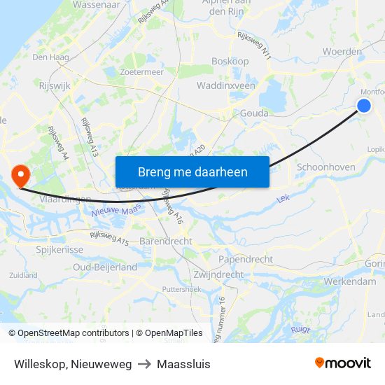Willeskop, Nieuweweg to Maassluis map
