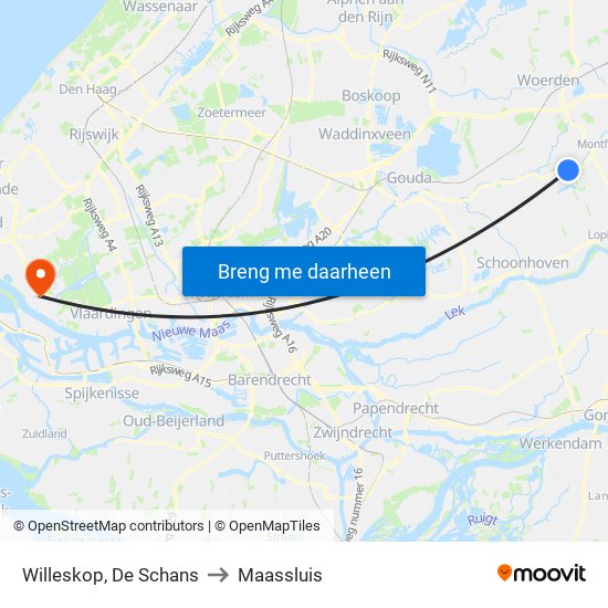 Willeskop, De Schans to Maassluis map