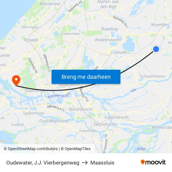 Oudewater, J.J. Vierbergenweg to Maassluis map