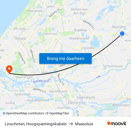 Linschoten, Hoogspanningskabels to Maassluis map