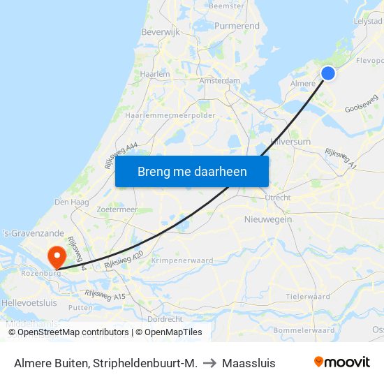 Almere Buiten, Stripheldenbuurt-M. to Maassluis map