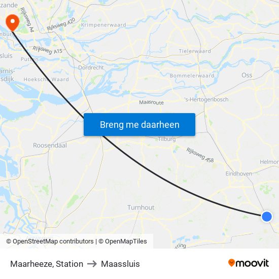 Maarheeze, Station to Maassluis map