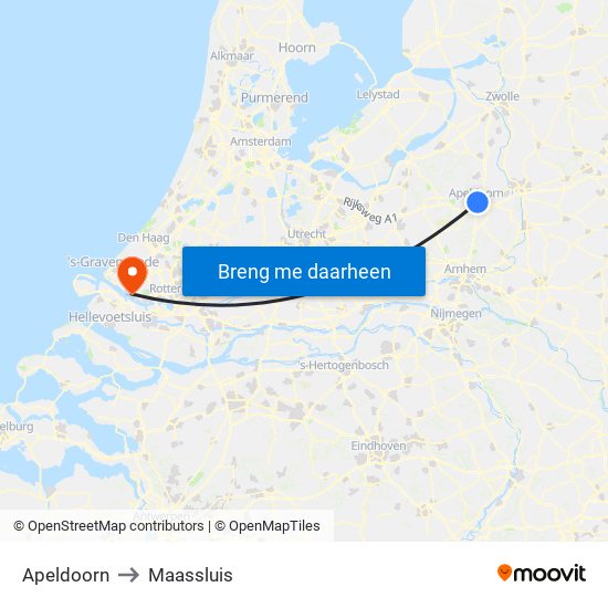 Apeldoorn to Maassluis map