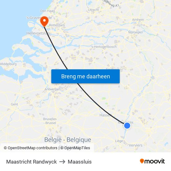 Maastricht Randwyck to Maassluis map