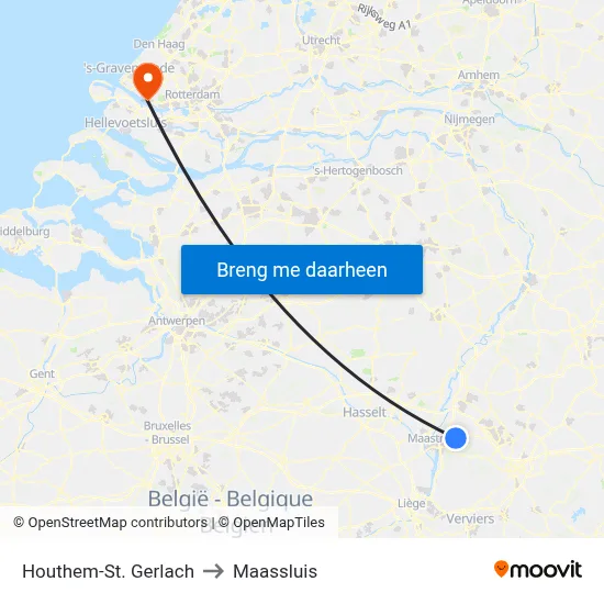Houthem-St. Gerlach to Maassluis map