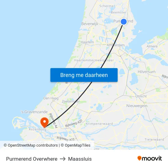 Purmerend Overwhere to Maassluis map