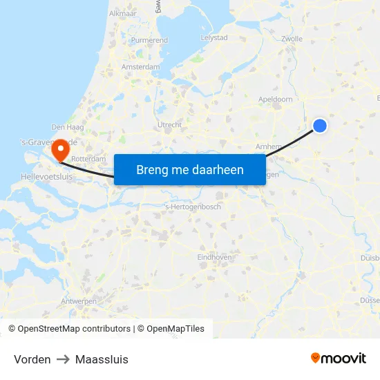 Vorden to Maassluis map