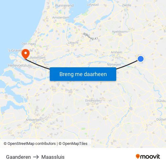 Gaanderen to Maassluis map