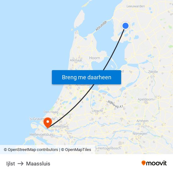 Ijlst to Maassluis map
