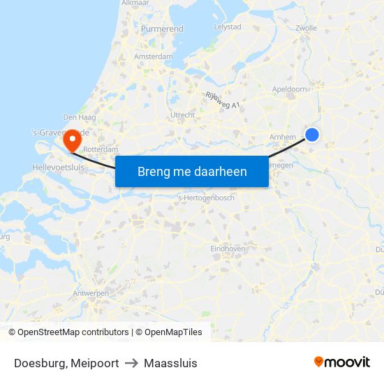 Doesburg, Meipoort to Maassluis map